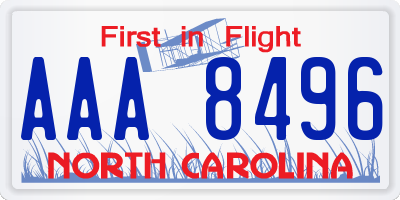 NC license plate AAA8496