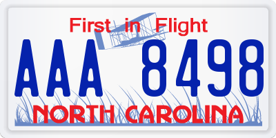 NC license plate AAA8498