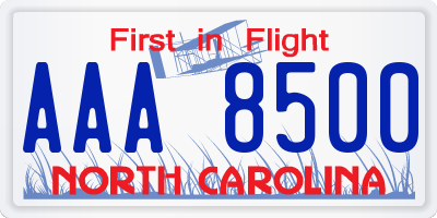 NC license plate AAA8500