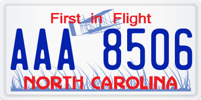 NC license plate AAA8506