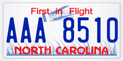 NC license plate AAA8510