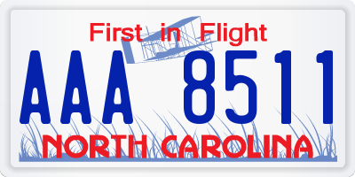 NC license plate AAA8511