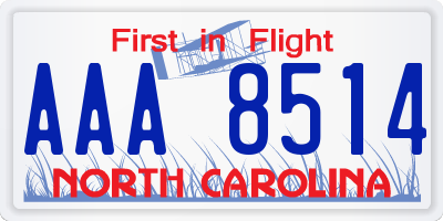 NC license plate AAA8514