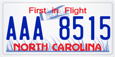 NC license plate AAA8515