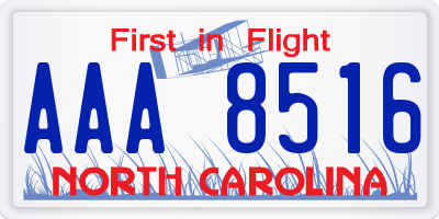 NC license plate AAA8516