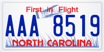 NC license plate AAA8519