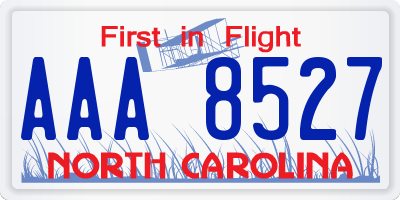 NC license plate AAA8527