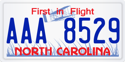 NC license plate AAA8529