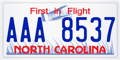 NC license plate AAA8537