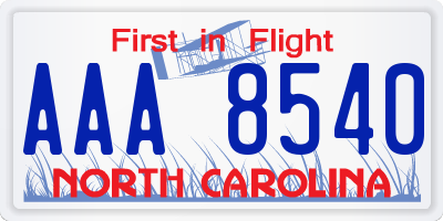 NC license plate AAA8540