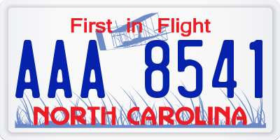 NC license plate AAA8541