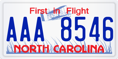 NC license plate AAA8546