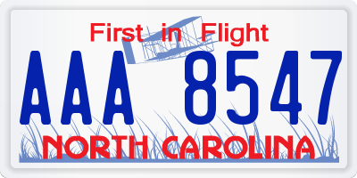 NC license plate AAA8547