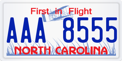 NC license plate AAA8555