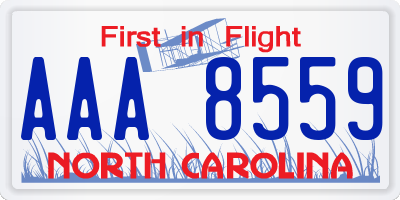 NC license plate AAA8559