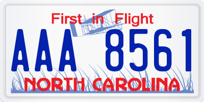 NC license plate AAA8561