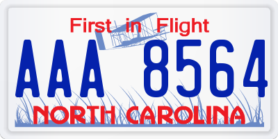 NC license plate AAA8564