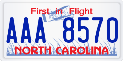 NC license plate AAA8570