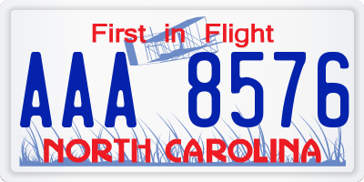 NC license plate AAA8576