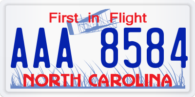 NC license plate AAA8584