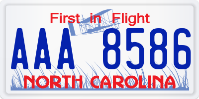 NC license plate AAA8586