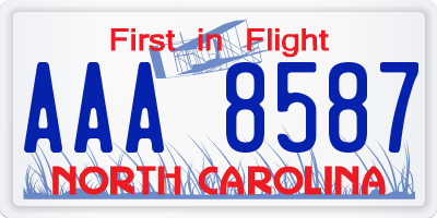 NC license plate AAA8587