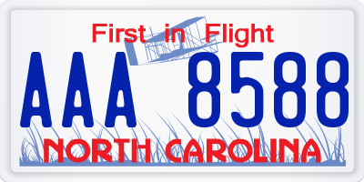 NC license plate AAA8588