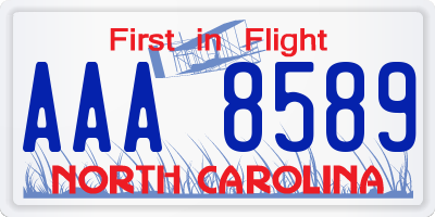 NC license plate AAA8589