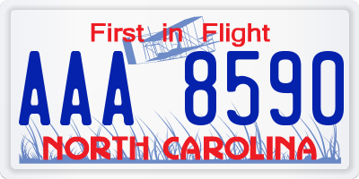 NC license plate AAA8590