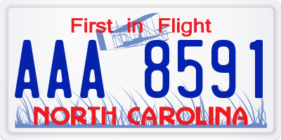 NC license plate AAA8591