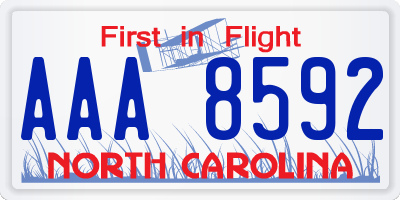 NC license plate AAA8592