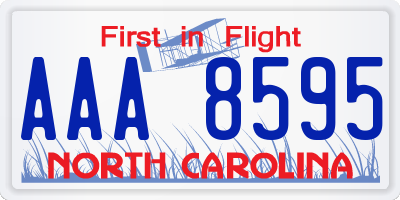 NC license plate AAA8595