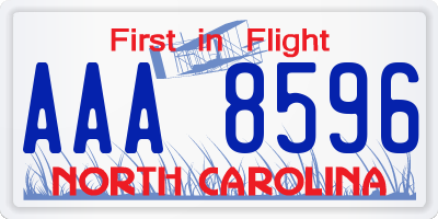 NC license plate AAA8596