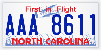 NC license plate AAA8611