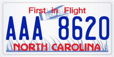 NC license plate AAA8620