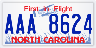 NC license plate AAA8624