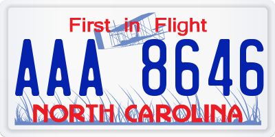 NC license plate AAA8646