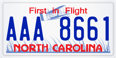 NC license plate AAA8661