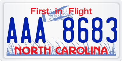 NC license plate AAA8683