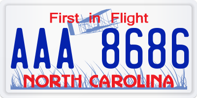 NC license plate AAA8686