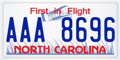 NC license plate AAA8696