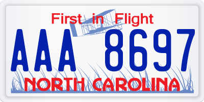 NC license plate AAA8697