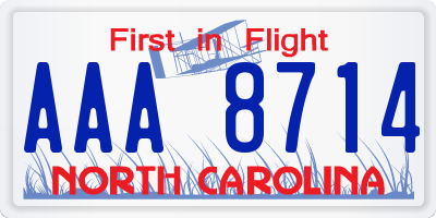 NC license plate AAA8714