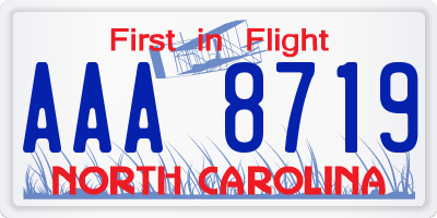 NC license plate AAA8719