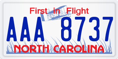 NC license plate AAA8737