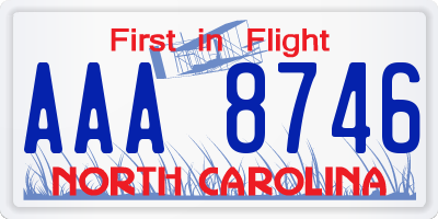 NC license plate AAA8746