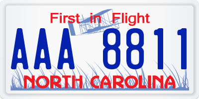 NC license plate AAA8811