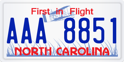 NC license plate AAA8851