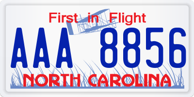 NC license plate AAA8856