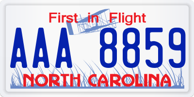 NC license plate AAA8859